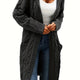 Women's knitted button-front cardigan with long sleeves