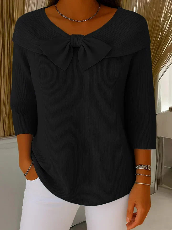 Women's knitted top with bow detail