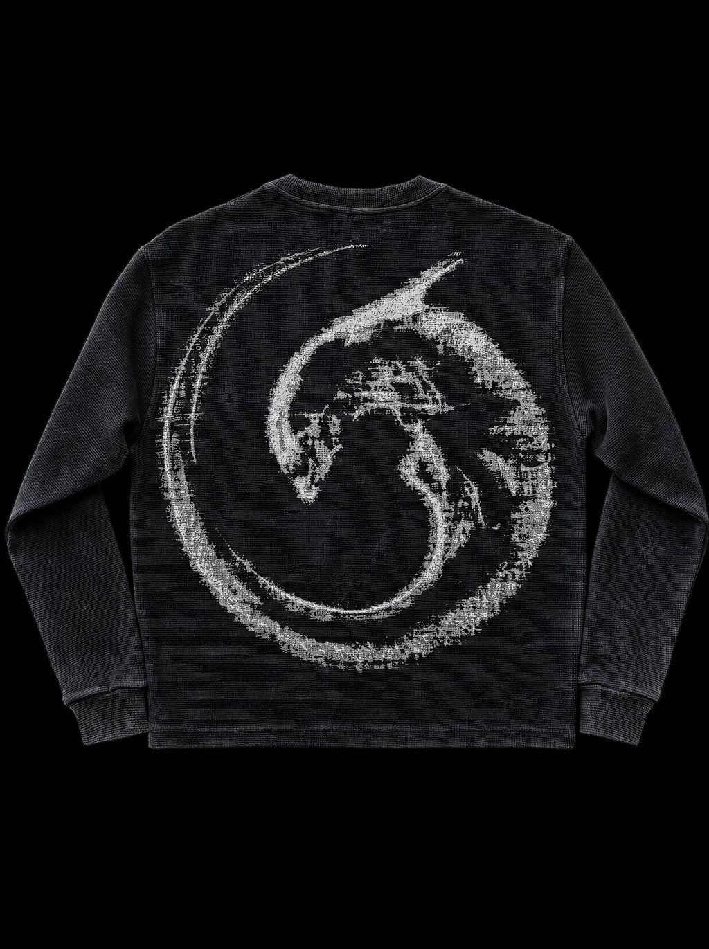 Black alien graphic sweatshirt with crew neck and long sleeves