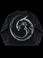 Black alien graphic sweatshirt with crew neck and long sleeves