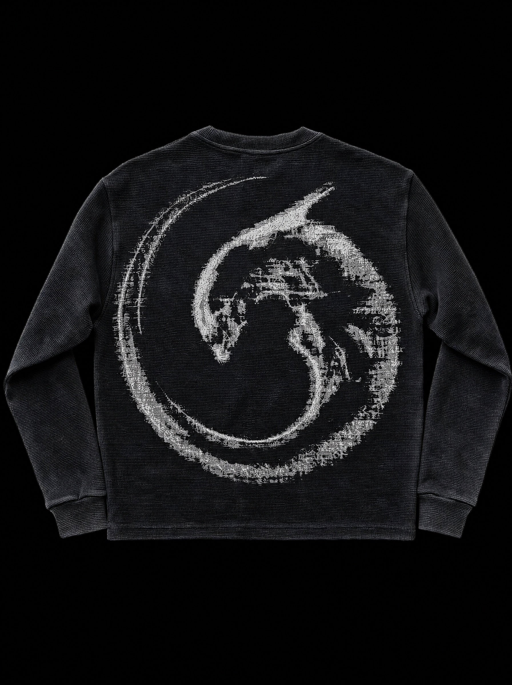 Black alien graphic sweatshirt with crew neck and long sleeves