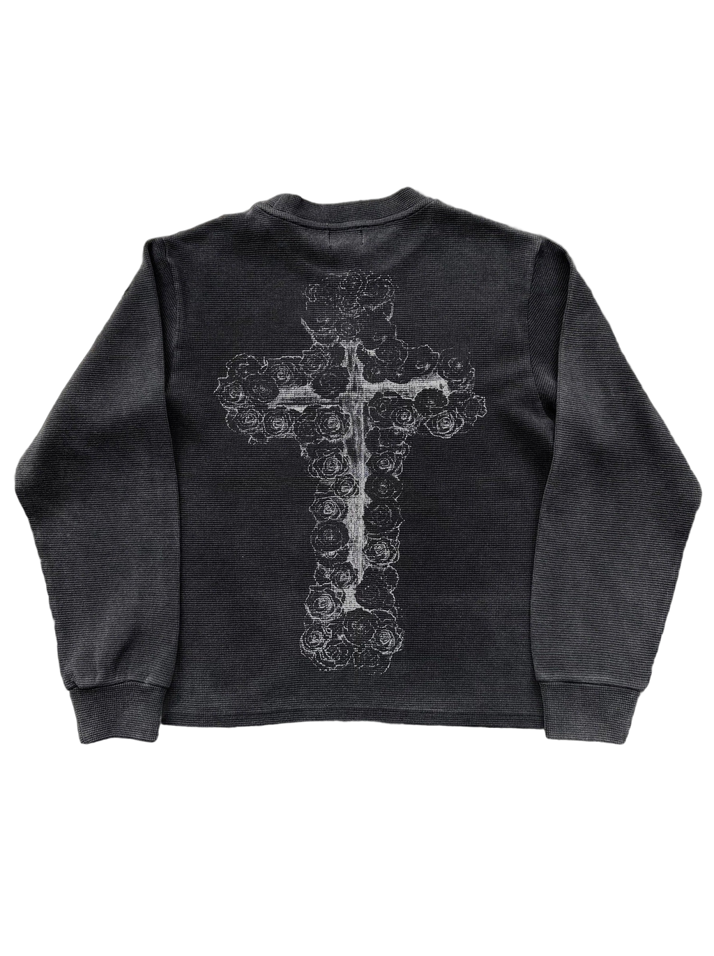 Dark graphic sweatshirt with contrasting front figure design