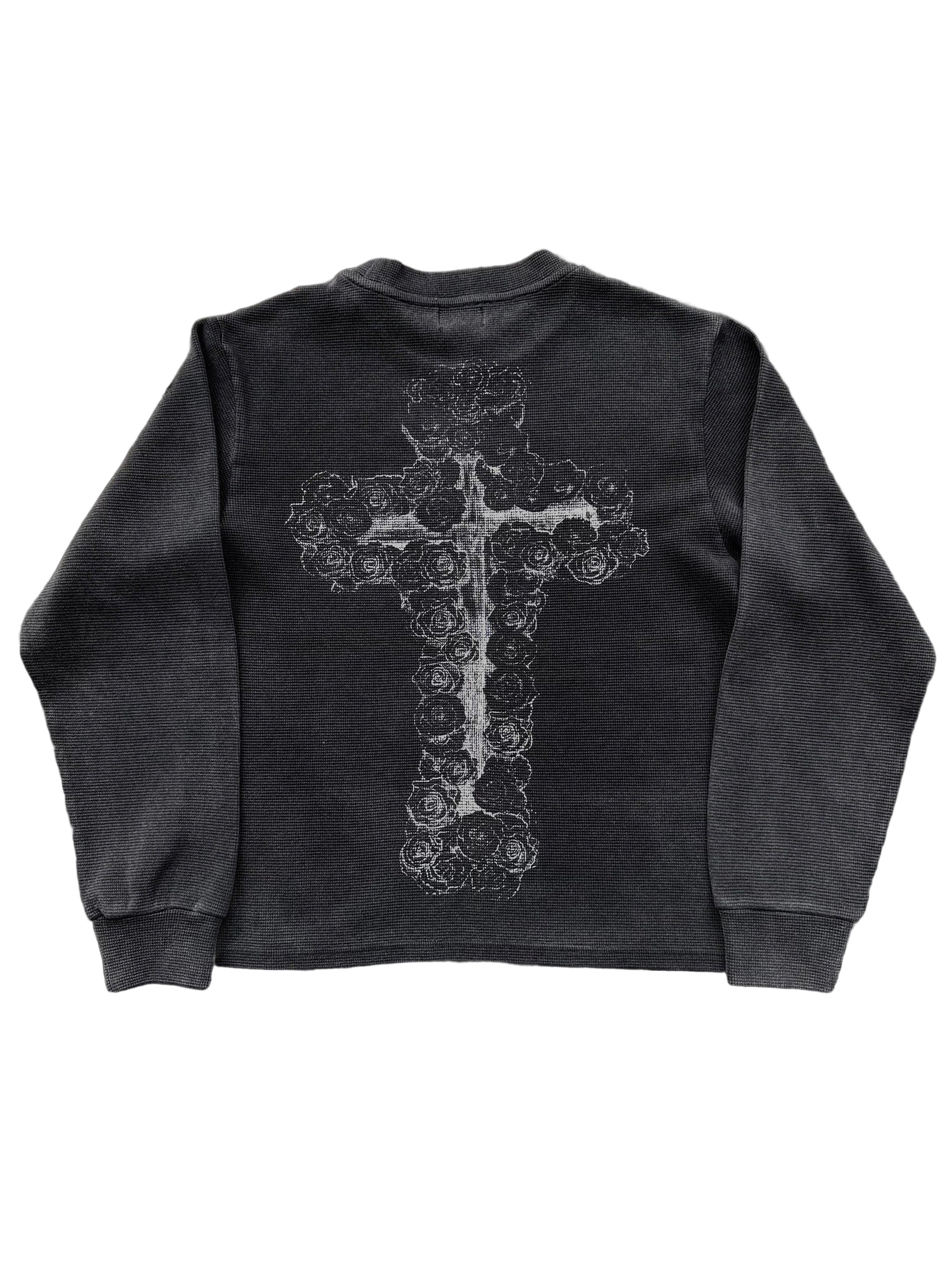 Dark graphic sweatshirt with contrasting front figure design