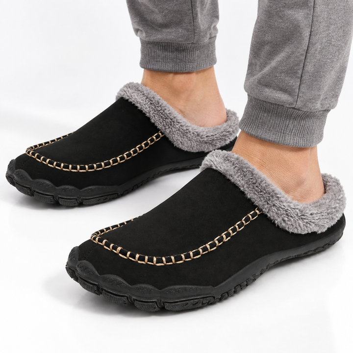 Men's Fleece-Lined Mule Slippers