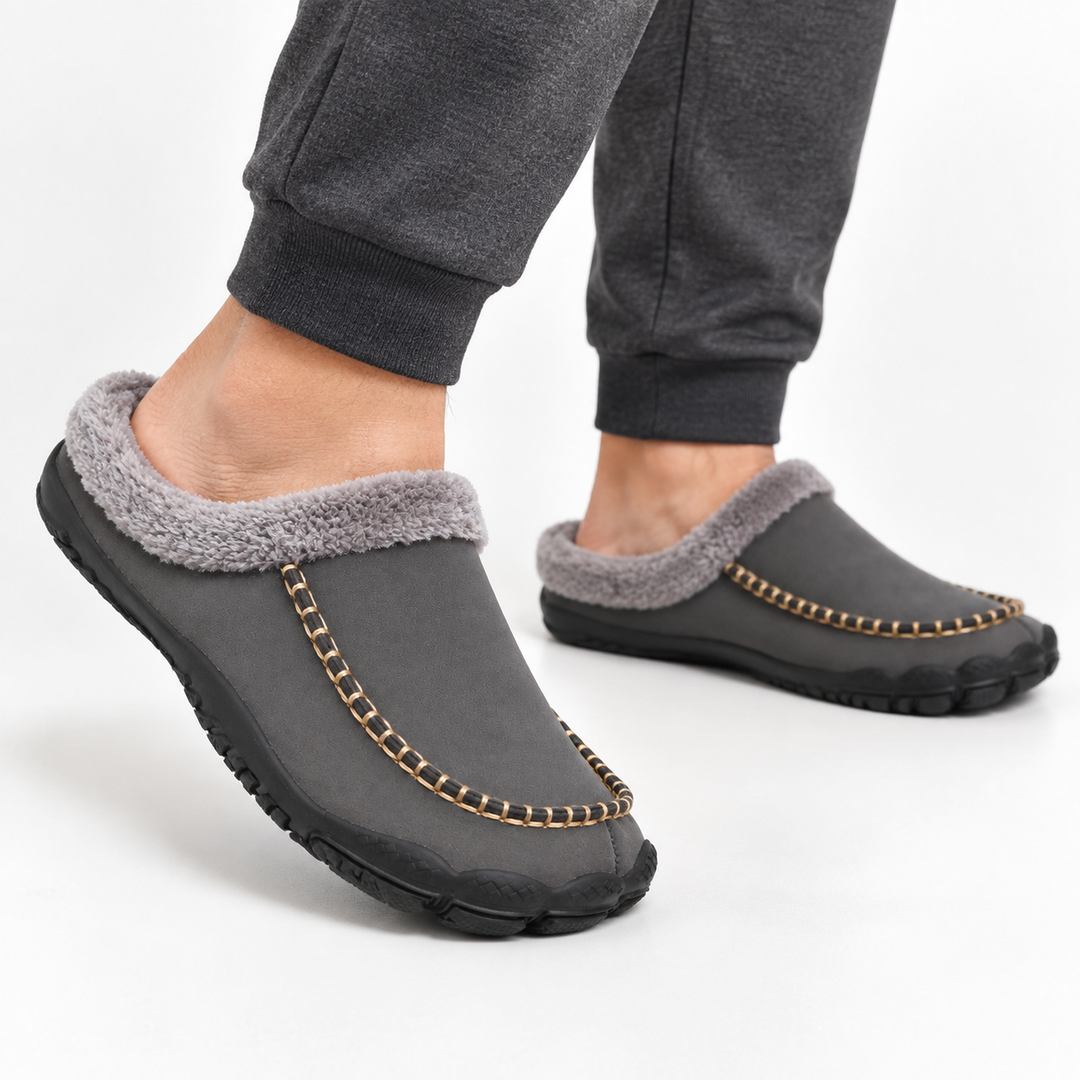 Men's Fleece-Lined Mule Slippers