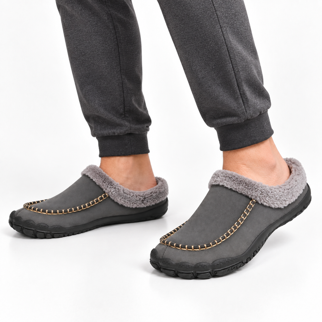 Men's Fleece-Lined Mule Slippers