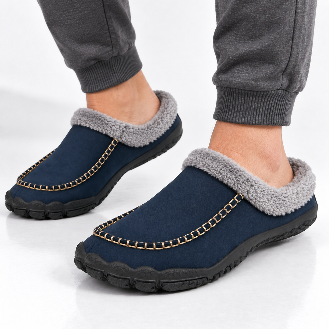 Men's Fleece-Lined Mule Slippers