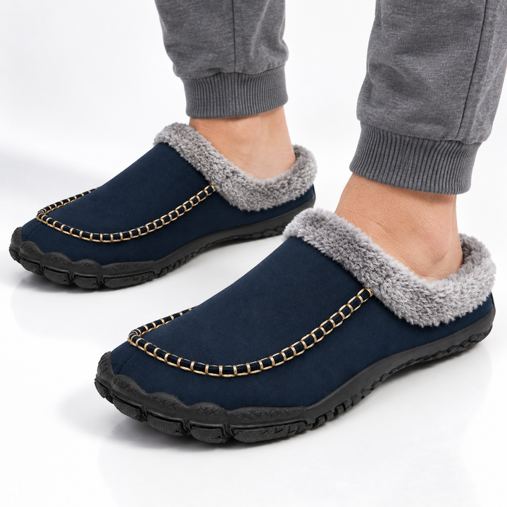 Men's Fleece-Lined Mule Slippers