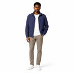 Men's plain windbreaker jacket with stand collar, full zip and zipped pockets
