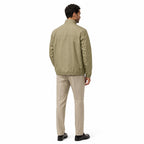 Men's plain windbreaker jacket with stand collar, full zip and zipped pockets