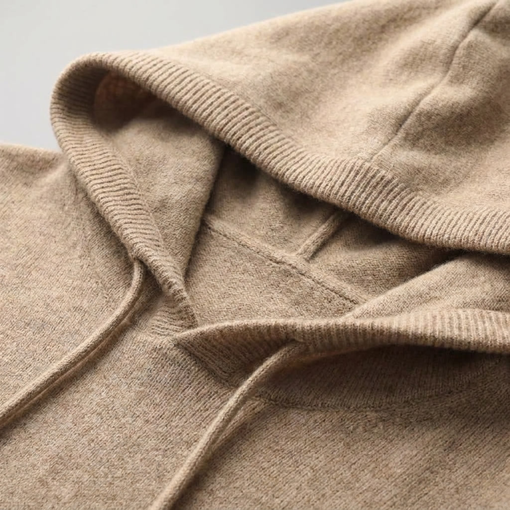 Unisex textured hoodie with drawstring hood and long sleeves