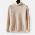 Men's plain turtleneck sweater with long sleeves