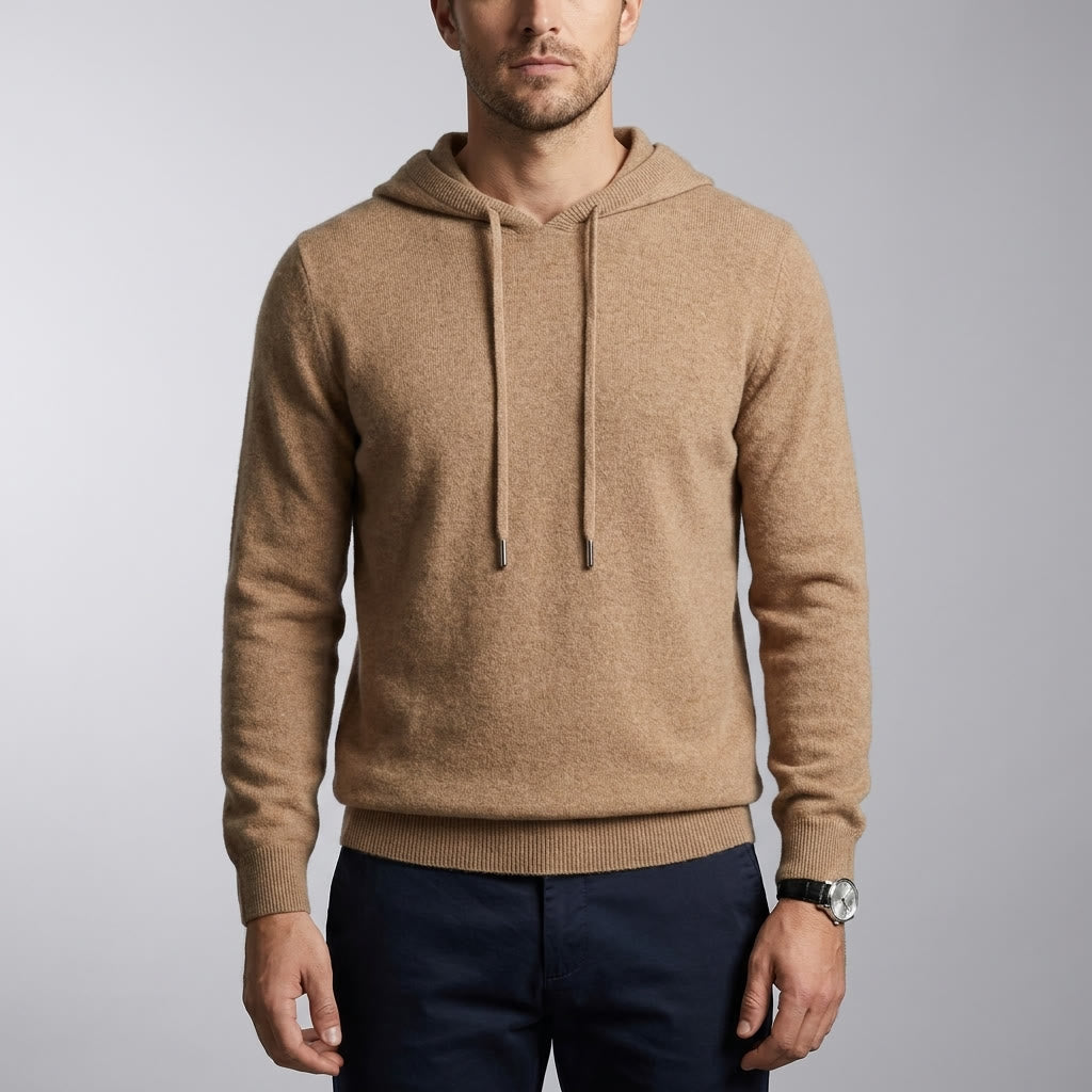 Unisex textured hoodie with drawstring hood and long sleeves