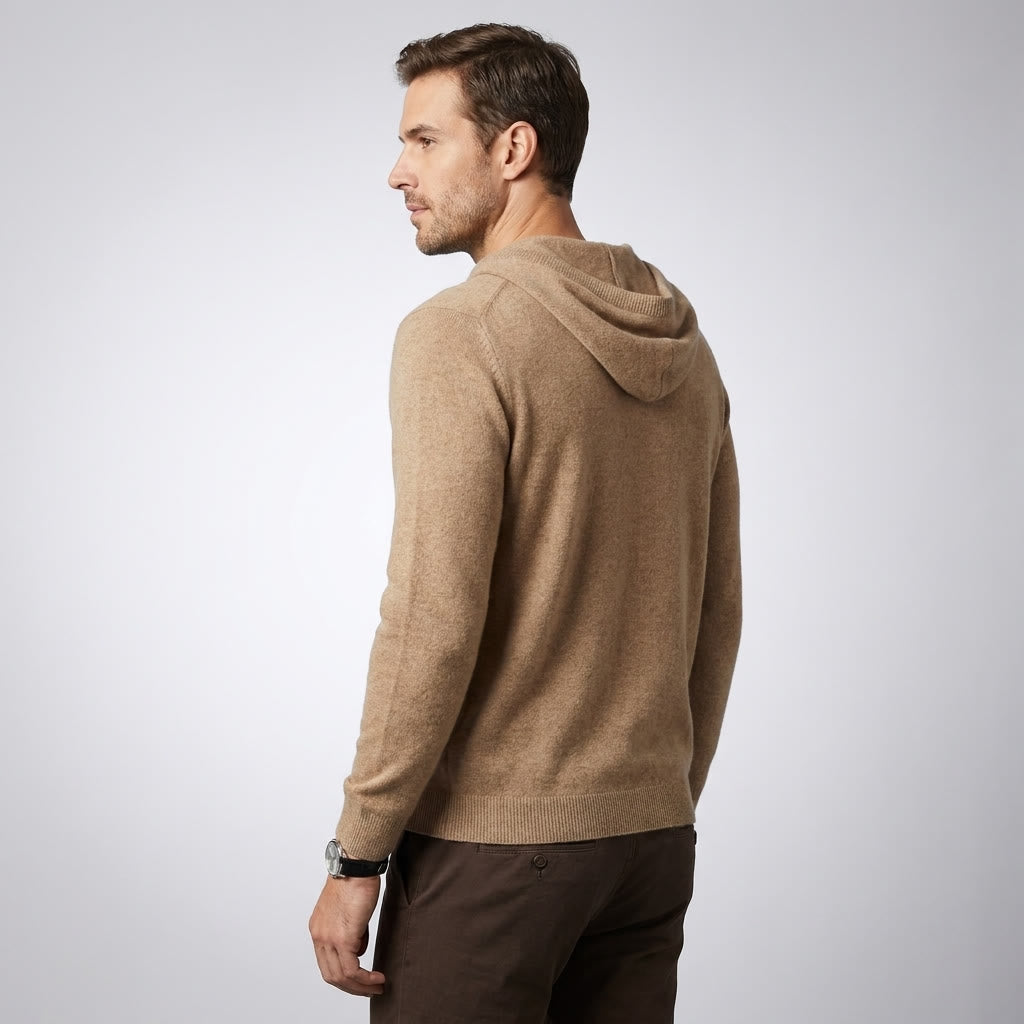 Unisex textured hoodie with drawstring hood and long sleeves