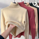 Women's long-sleeve fleece turtleneck sweatshirt in multiple colours
