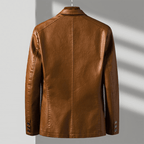 Men's single-breasted jacket with notched lapels and flap pockets