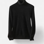 Men's plain turtleneck sweater with long sleeves