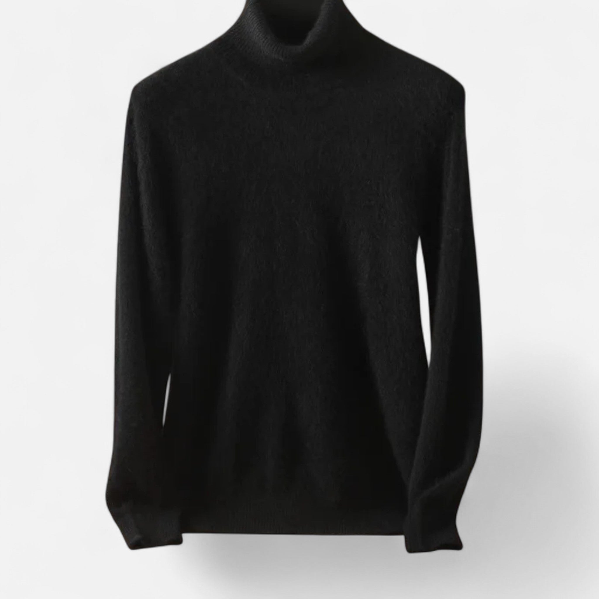 Men's plain turtleneck sweater with long sleeves
