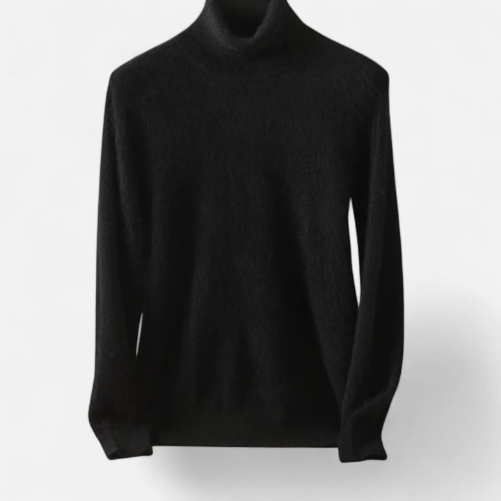 Men's plain turtleneck sweater with long sleeves
