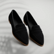 Women's pointed loafers with penny straps and low heels