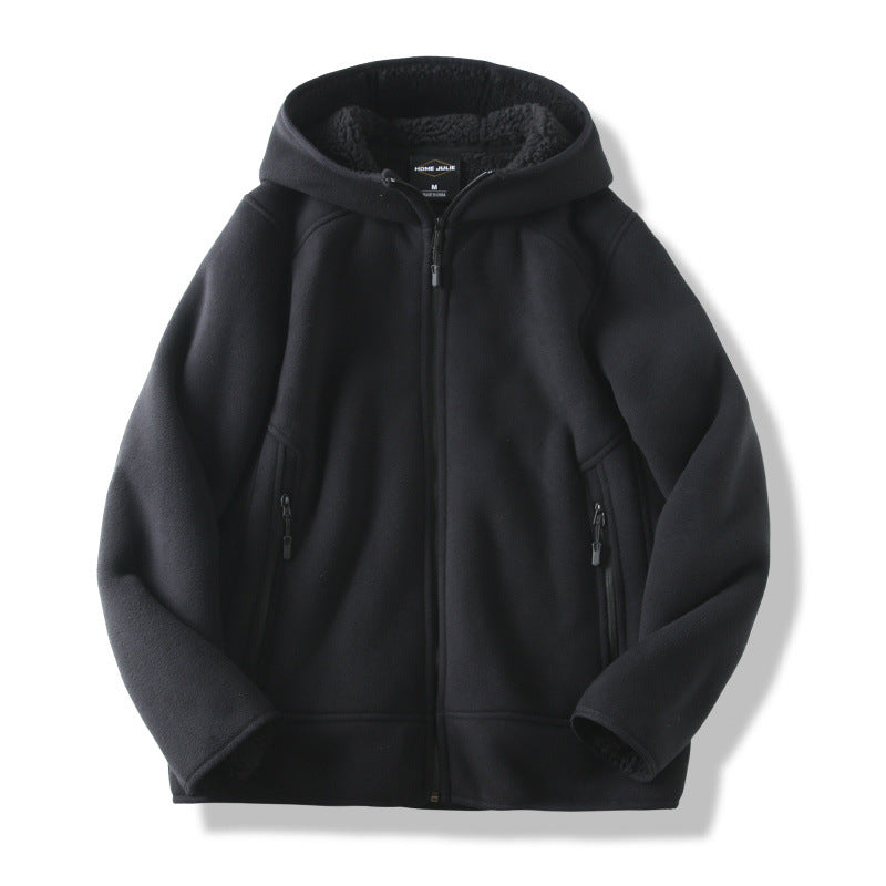 Men's fleece zip hoodie with zipped pockets