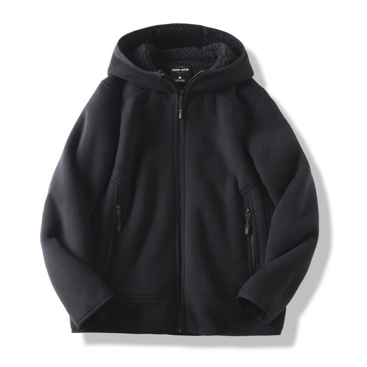 Men's fleece zip hoodie with zipped pockets