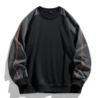 Unisex colourblock crew-neck sweatshirt with contrast long sleeves and orange seam detailing