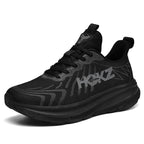 Low-top geometric running trainers with lace-up fastening and thick sculpted sole