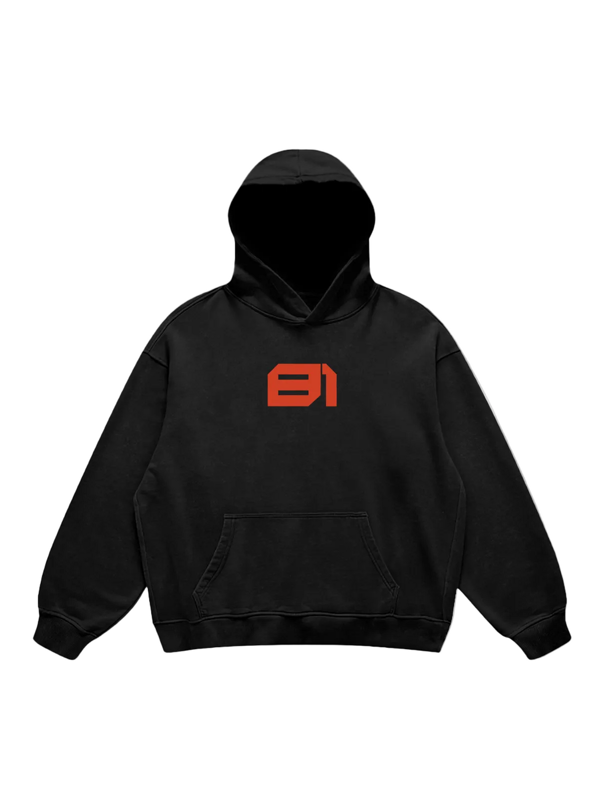 Black faded hooded sweatshirt with long sleeves