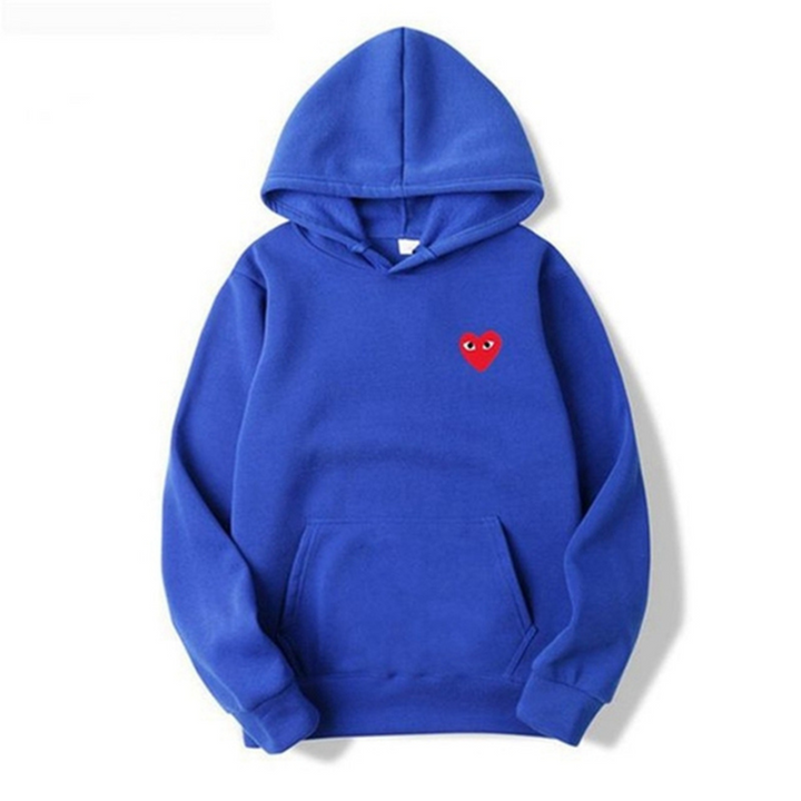 Women's hoodie with hood, heart chest motif and kangaroo pocket