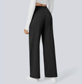 Women's high-waisted wide-leg trousers shown in multiple colours