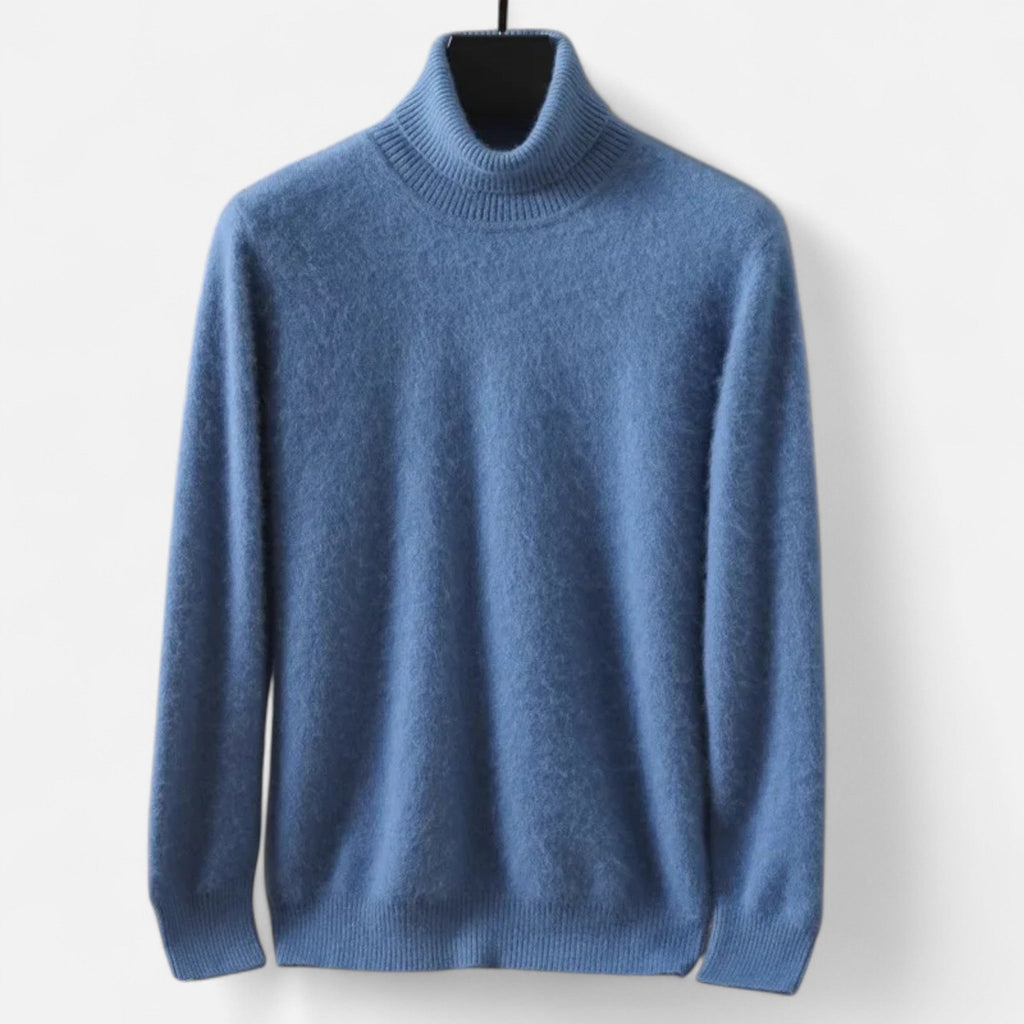 Men's plain turtleneck sweater with long sleeves