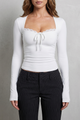 Women's Fitted Lace Trim Party Top