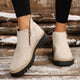 Women's side zip ankle boots with lug sole