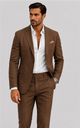 Men's tailored two-piece suit with notched lapels and matching trousers