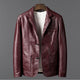 Men's structured blazer jacket with notched lapels, long sleeves and front patch pockets