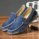 Unisex canvas loafer with moc toe, contrast stitching and flat sole