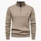Men's ribbed quarter-zip jumper with a mock neck