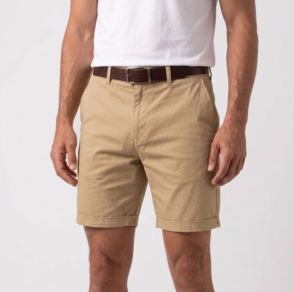 Vexley  - Tailored Above-Knee Men's Chino Shorts Warm-Weather Styling