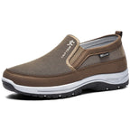 Women's slip-on outdoor shoe with round toe and rugged tread