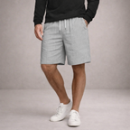 Men's vertical striped shorts with drawstring waist