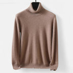Men's plain turtleneck sweater with long sleeves