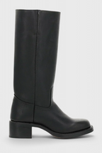 Women's tall classic boots with almond toes and low block heels