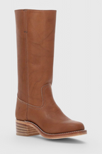 Women's tall classic boots with almond toes and low block heels