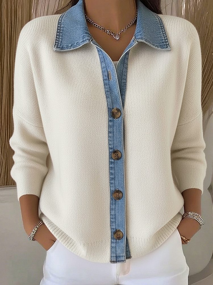 Men's ribbed zip cardigan with stand collar and long sleeves