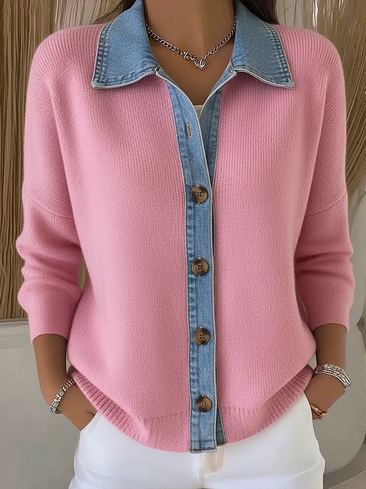 Men's ribbed zip cardigan with stand collar and long sleeves