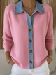 Men's ribbed zip cardigan with stand collar and long sleeves