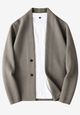 Men's plain shawl collar button cardigan with long sleeves