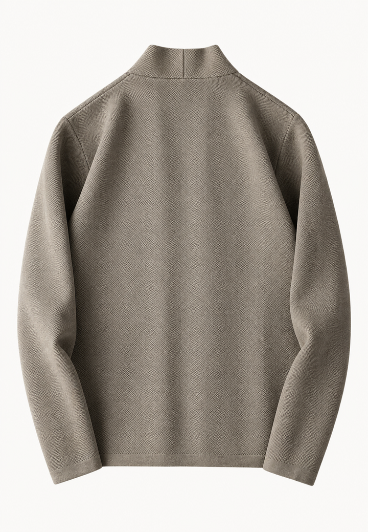 Men's plain shawl collar button cardigan with long sleeves