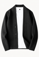 Men's plain shawl collar button cardigan with long sleeves